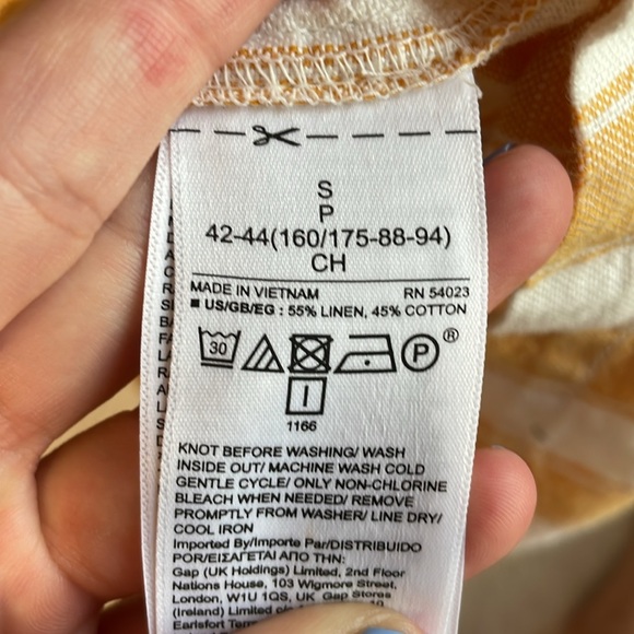 Gap Yellow and White Linen Blend Shorts Size Small - Picture 4 of 4